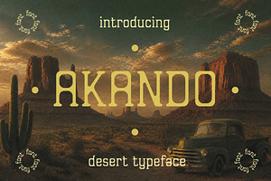 Akando - Desert Typeface, a Sans Serif Font by HipFonts