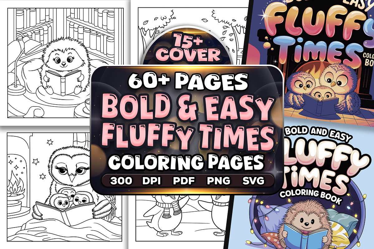 Bold and Easy Fluffy Times Coloring, an Animal Illustration by Craftsbeefy (Photo 1 of 4)