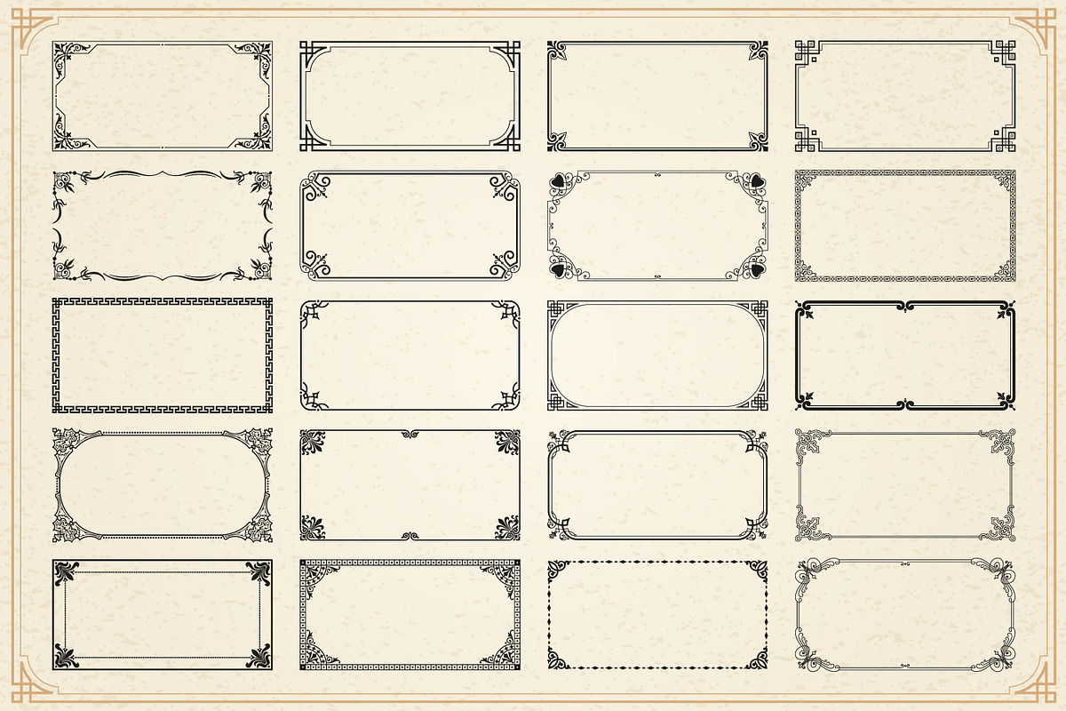 Decorative frames and borders set #2, an Object Graphic by Digiselector Design Goods (Photo 7 of 7)