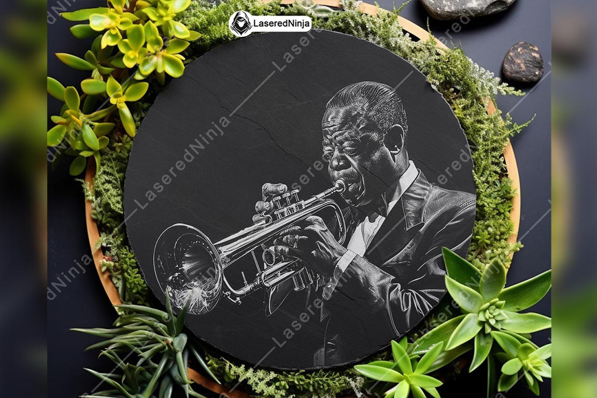 Louis Armstrong Playing Trumpet Jazz, a Background Graphic by LaseredNinja (Photo 7 of 7)