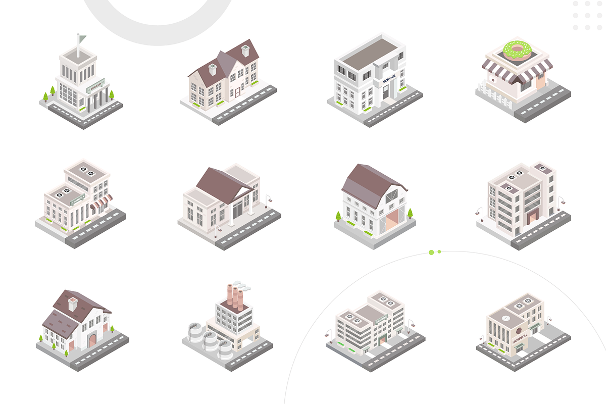 Isometric City Building Illustration, a Finance Illustration by Brickclay (Photo 5 of 9)