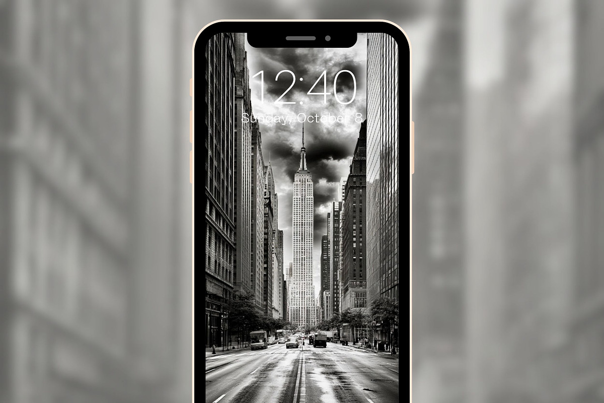 Black and White Glam Phone BG, a Wallpaper Graphic by Kalindiprints (Photo 6 of 6)
