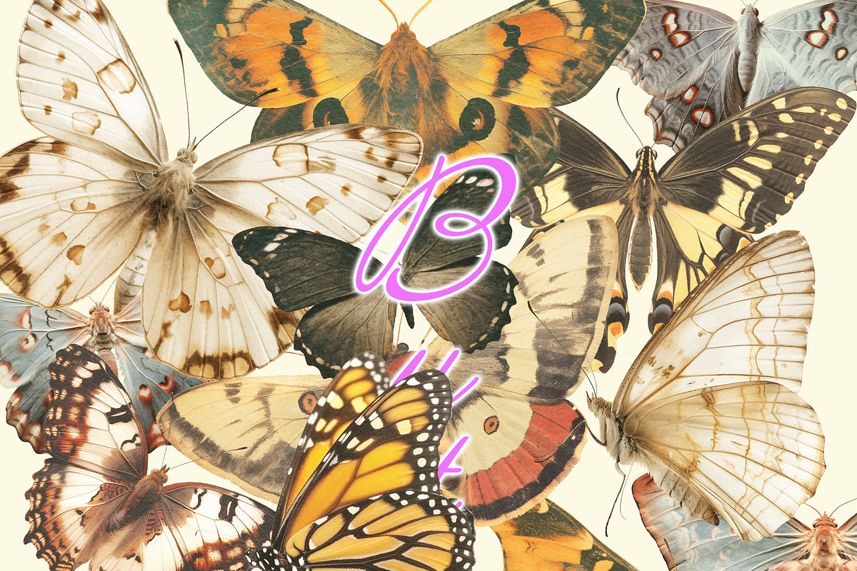 Moth and Butterflies, an Object Graphic by TheCuteShop (Photo 8 of 9)