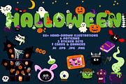 Cute Spooky Halloween Vector Clipart, an Object Graphic by Olexandra Mur (Thumbnail 1 of 13)