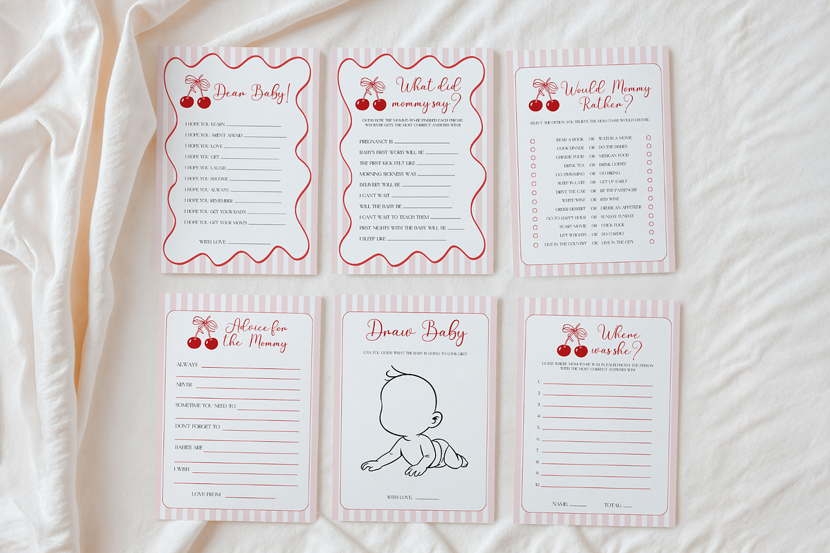 She Is Our Cherry Game Bundle, a Stationery Template by VeliusCreativeStudio (Photo 6 of 6)