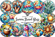 Summer Stained Glass Clipart, an Illustration by SinaCreation (Thumbnail 1 of 5)