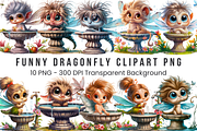 Funny Dragonfly PNG Bundle, a Graphic by Clipart Bloom (Thumbnail 1 of 14)
