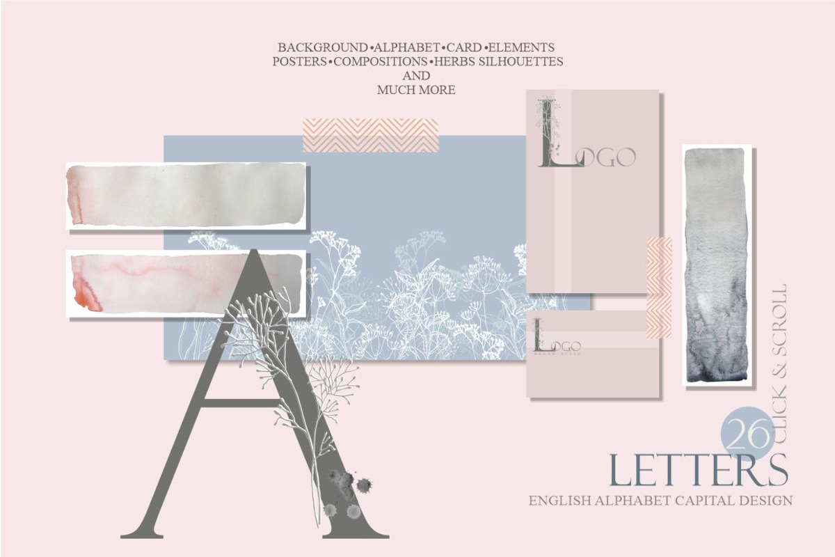 Meadow Grasses & Watercolor Stripes, an Illustration by Collection by VY (Photo 5 of 11)