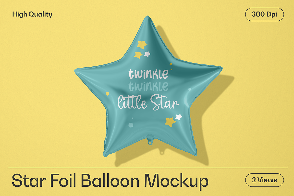 Star Shape Balloon Mockup, a Mockup by Mockupdaddy (Photo 3 of 3)