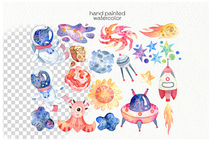 Watercolor Space Clipart