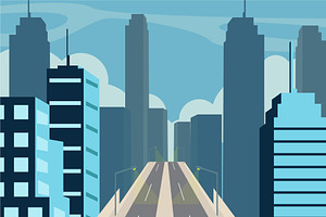 modern city highway landscaped, a Decorative Illustration by zyxroun shop