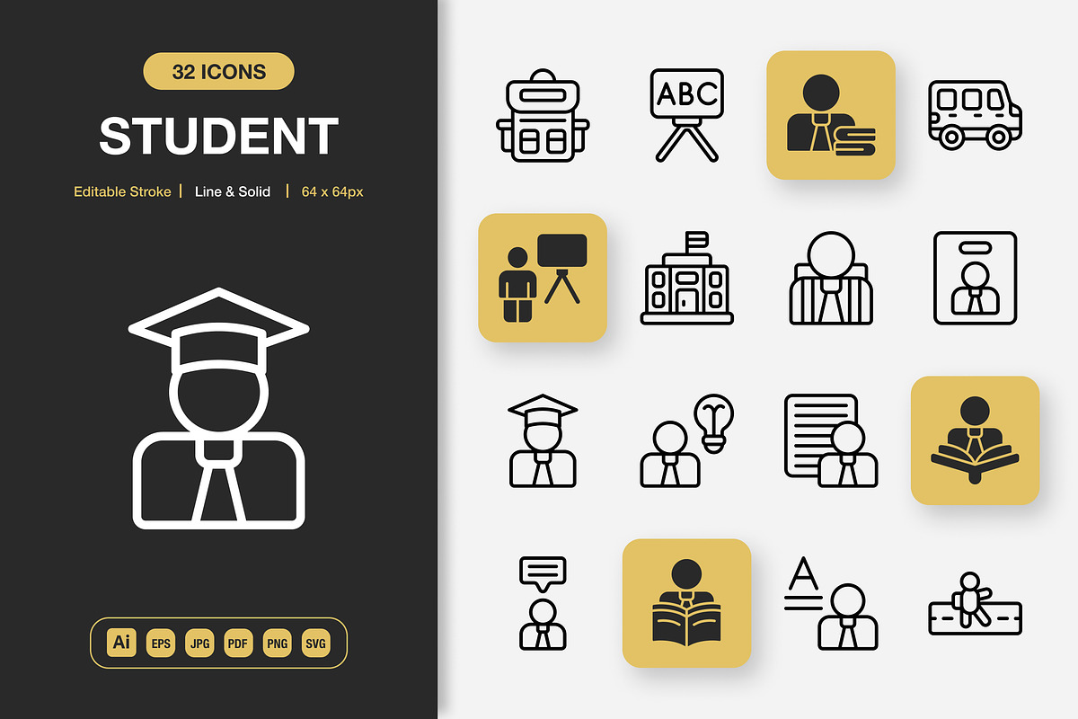 Student Icons, an Icon by Spacepixel Creative