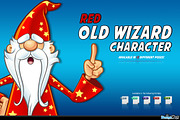 Red Old Wizard Character, an Illustration by DesignWolf (Thumbnail 1 of 2)