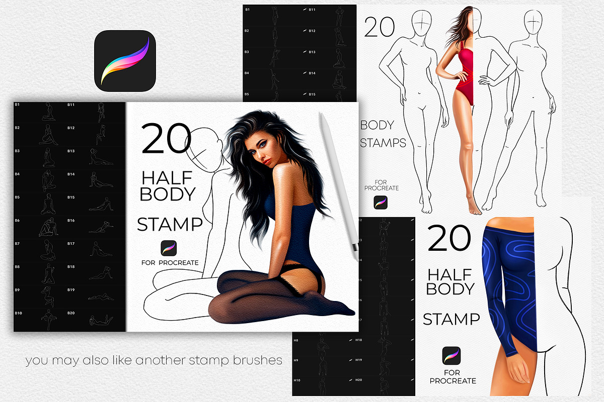 Plus Size Female Body Procreate, a Brush Add-On by sundrameda (Photo 6 of 9)