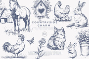 vintage clipart farm animals set, a Decorative Illustration by Patishop Art (Thumbnail 2 of 10)