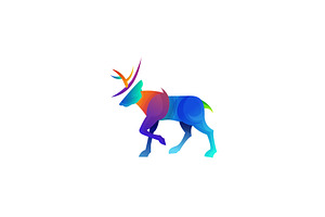 Colorful Mascot Deer Logo Vector