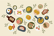 Brunch & Breakfast Food Sticker Pack, a Food Illustration by Creativity Bucketlist (Thumbnail 3 of 6)