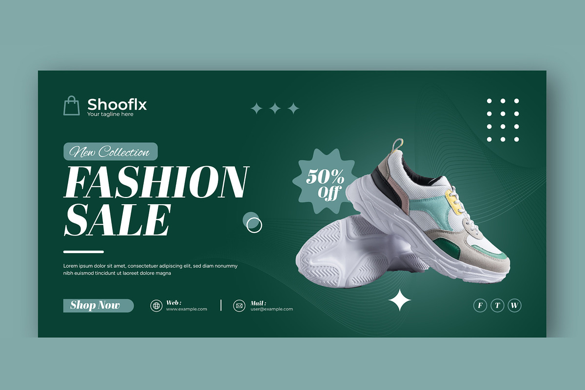 Fashion Sale Web Banner Design, a Social Media Template by CreativeShaper (Photo 2 of 4)