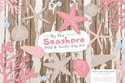 Seashells Clipart in Soft Pink, an Illustration by Amanda Ilkov (Thumbnail 2 of 5)