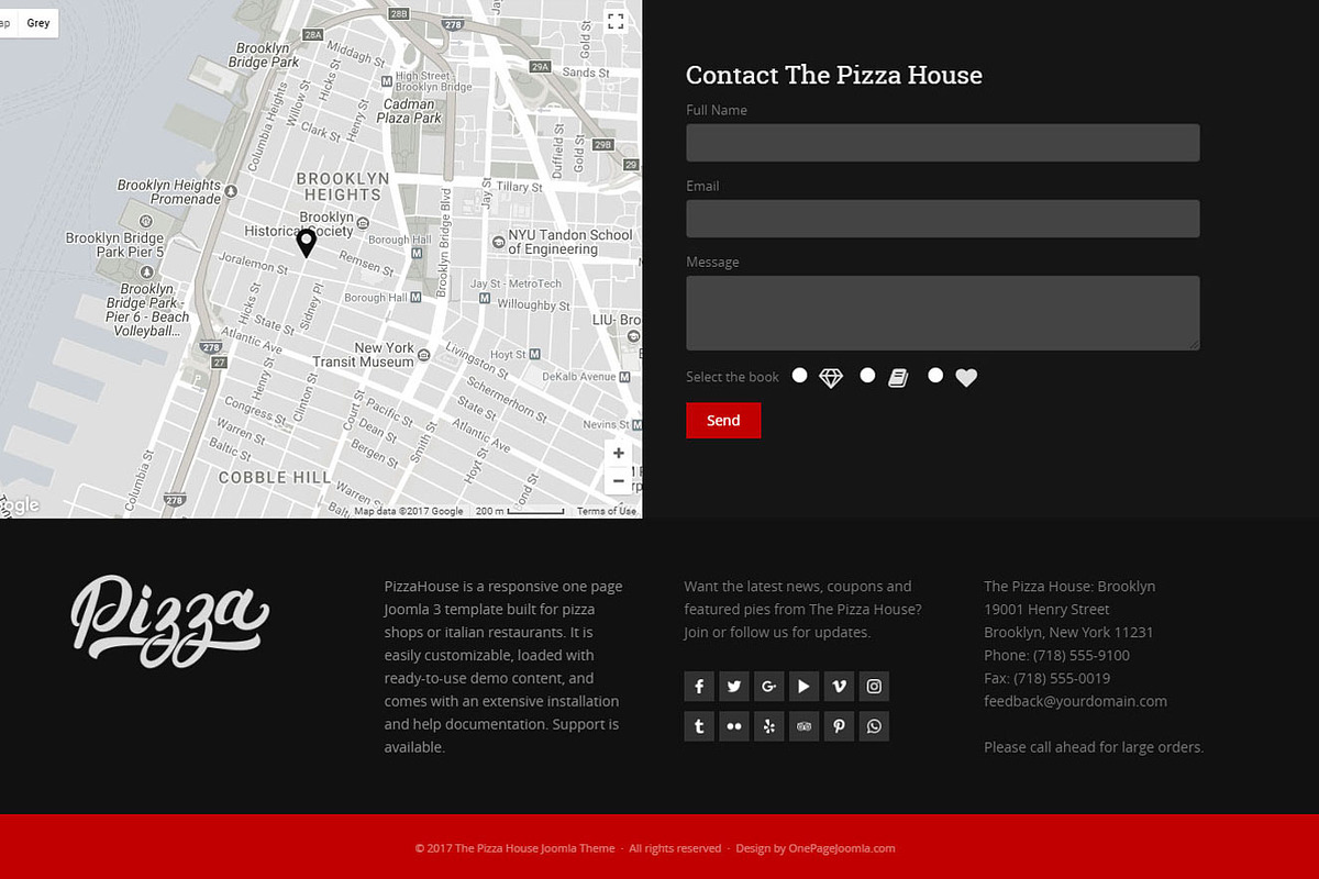 Pizza Restaurant Joomla 3 Theme, a Landing Page Template by webunderdog (Photo 6 of 6)