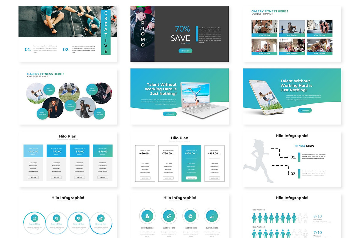 Hilo - Powerpoint Template, a Presentation Template by AQR Studio