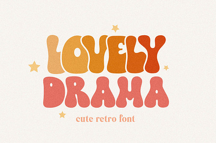 Lovely Drama Cute Groovy Font, a Handwritten Font by BarcelonaShop