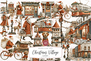 Christmas Village Clipart, a Graphic by Markicha Art (Thumbnail 1 of 5)