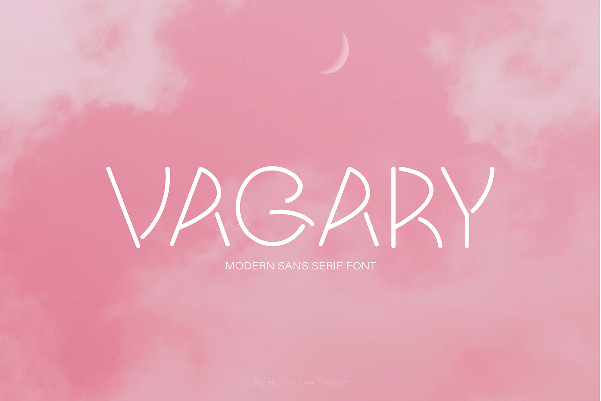 VAGARY-DISPLAY FONT, a Sans Serif Font by Hybridbee Design (Photo 1 of 10)