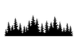 Fir trees silhouette, an Illustration by Things for designers