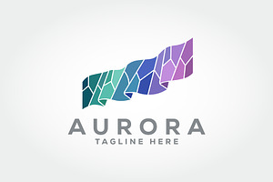 Abstract Aurora Wave Geometric Logo