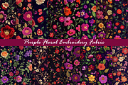 Purple Floral Embroidery Fabric, a Texture Graphic by Dream Creation (Thumbnail 1 of 6)