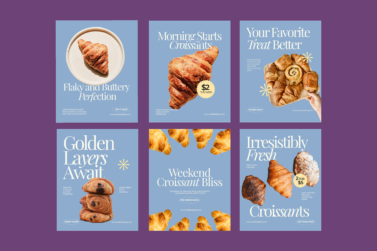Bakery Croissant Instagram Template, a Social Media Template by adoestudio (Photo 3 of 3)