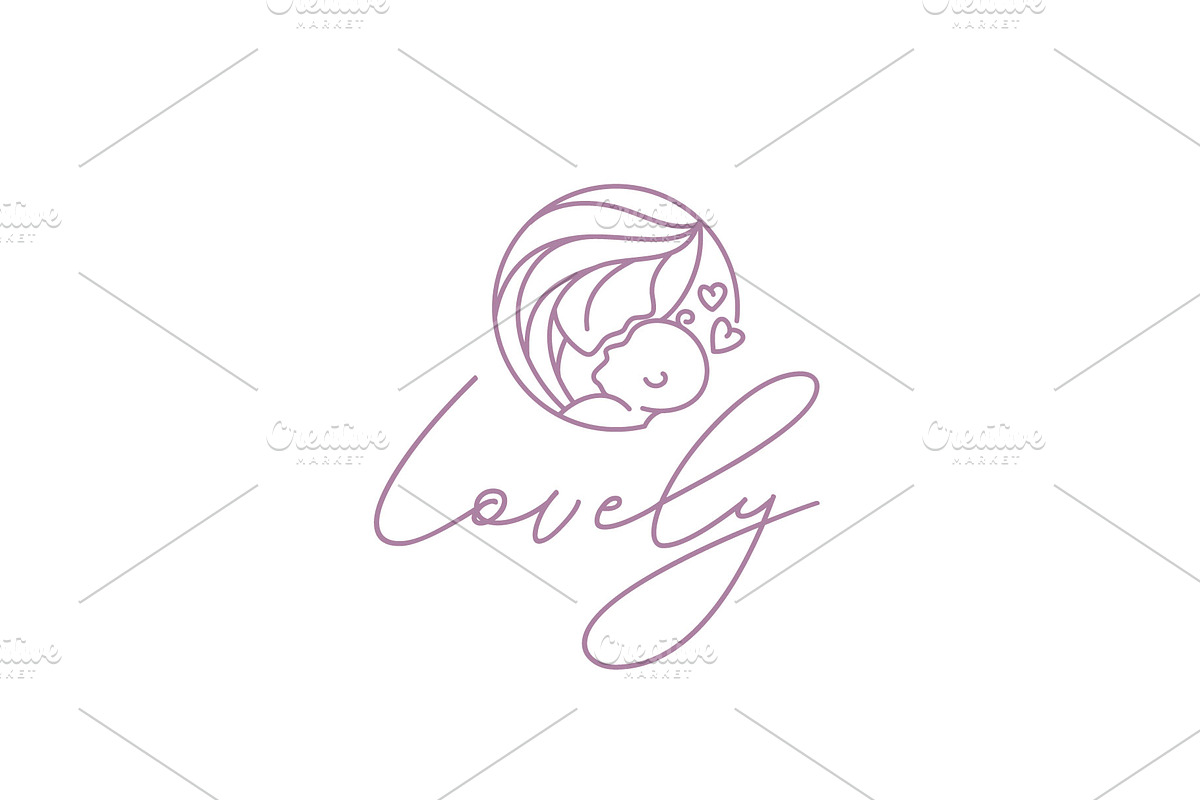 Beauty Mother Love Baby Born Logo, a Branding & Logo Template by Enola99d