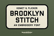 Brooklyn Stitch - An Embroidery Font, a Sans Serif Font by Komet & Flicker (Thumbnail 1 of 15)