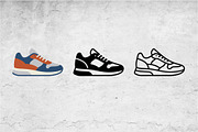 Sneaker Icons Vector Set Color Black, an Outline Icon by Artonix (Thumbnail 2 of 2)