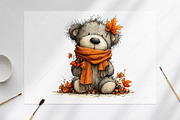 Whimsical Teddy Bear Fall Clipart, a Seasonal Illustration by Canvas Craft (Thumbnail 8 of 10)