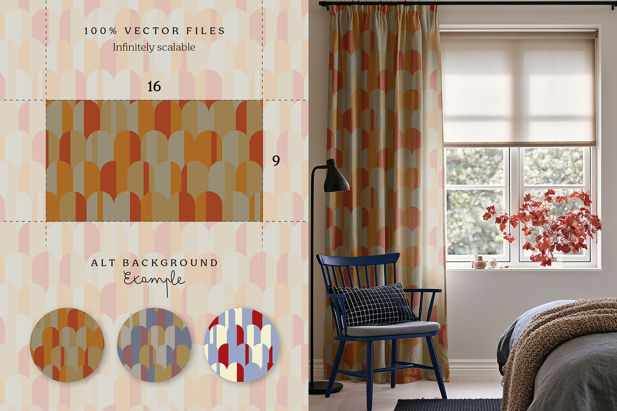Retro geometry seamless pattern set, a Pattern Graphic by Momosama Studio (Photo 2 of 5)