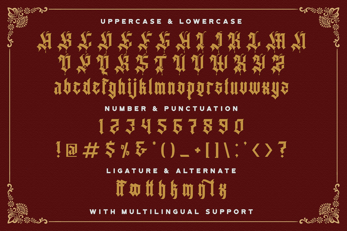 Agathiqy - Blackletter Font, a Blackletter Font by StringLabs (Photo 12 of 13)