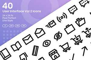 40 Interface Vol 2 - Line, an Outline Icon by Kmg Design