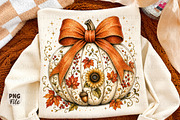 Fall Coquette Pumpkin Png, a Seasonal Illustration by Libby Wishes (Thumbnail 1 of 3)