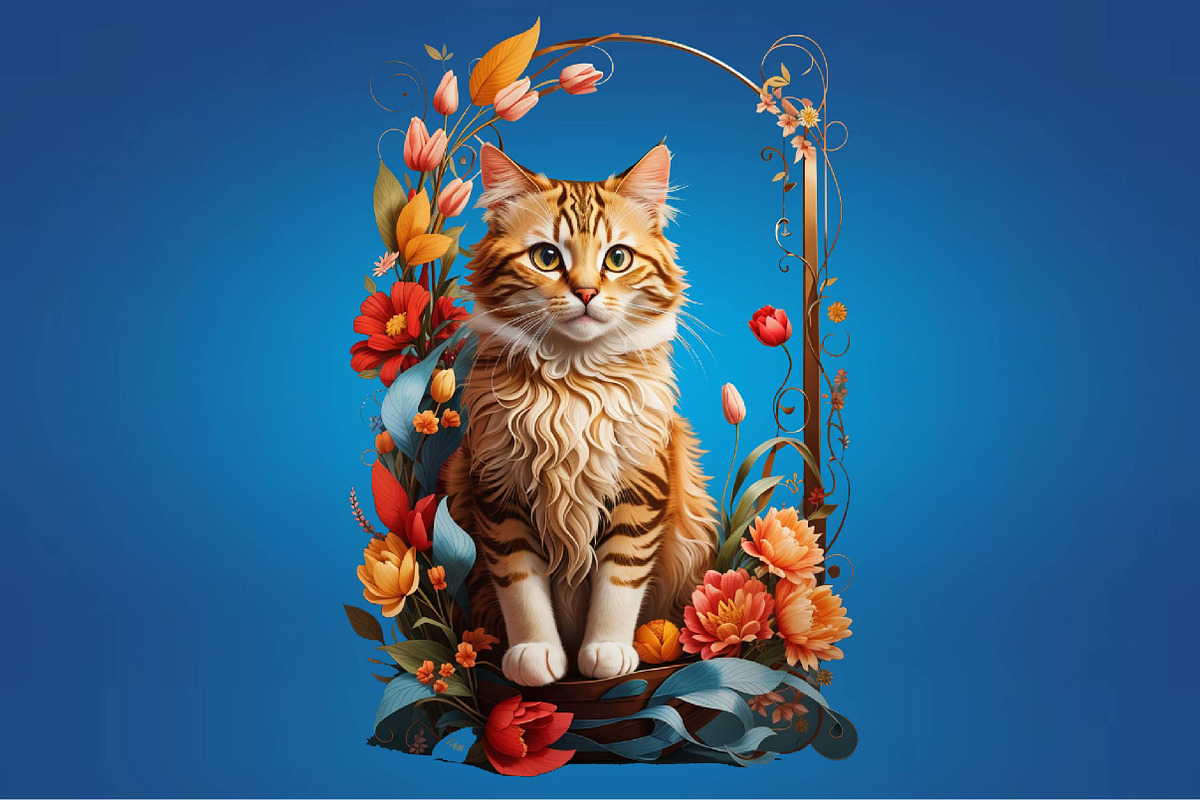 Cat Art Clipart Sublimation Bundle, a Seasonal Illustration by Craft Nest (Photo 2 of 5)