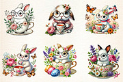 Easter bunny clipart bundle, an Illustration by DreamArtGraphic (Thumbnail 4 of 5)