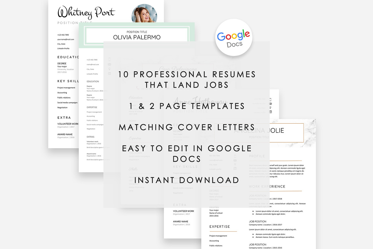 Resume Template Google Docs 10x, a Resume Template by DesignStudioTeti (Photo 10 of 10)