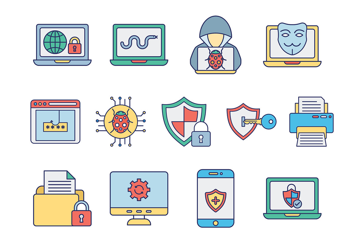Malware and Antivirus Icons, an Outline Icon by Vector Portal (Photo 3 of 5)
