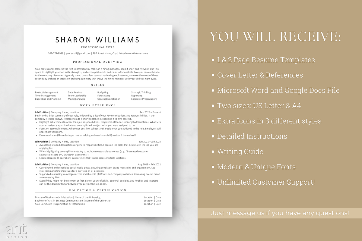 ATS Resume Template | Modern Resume, a Resume Template by AntDesignStudio (Photo 7 of 9)