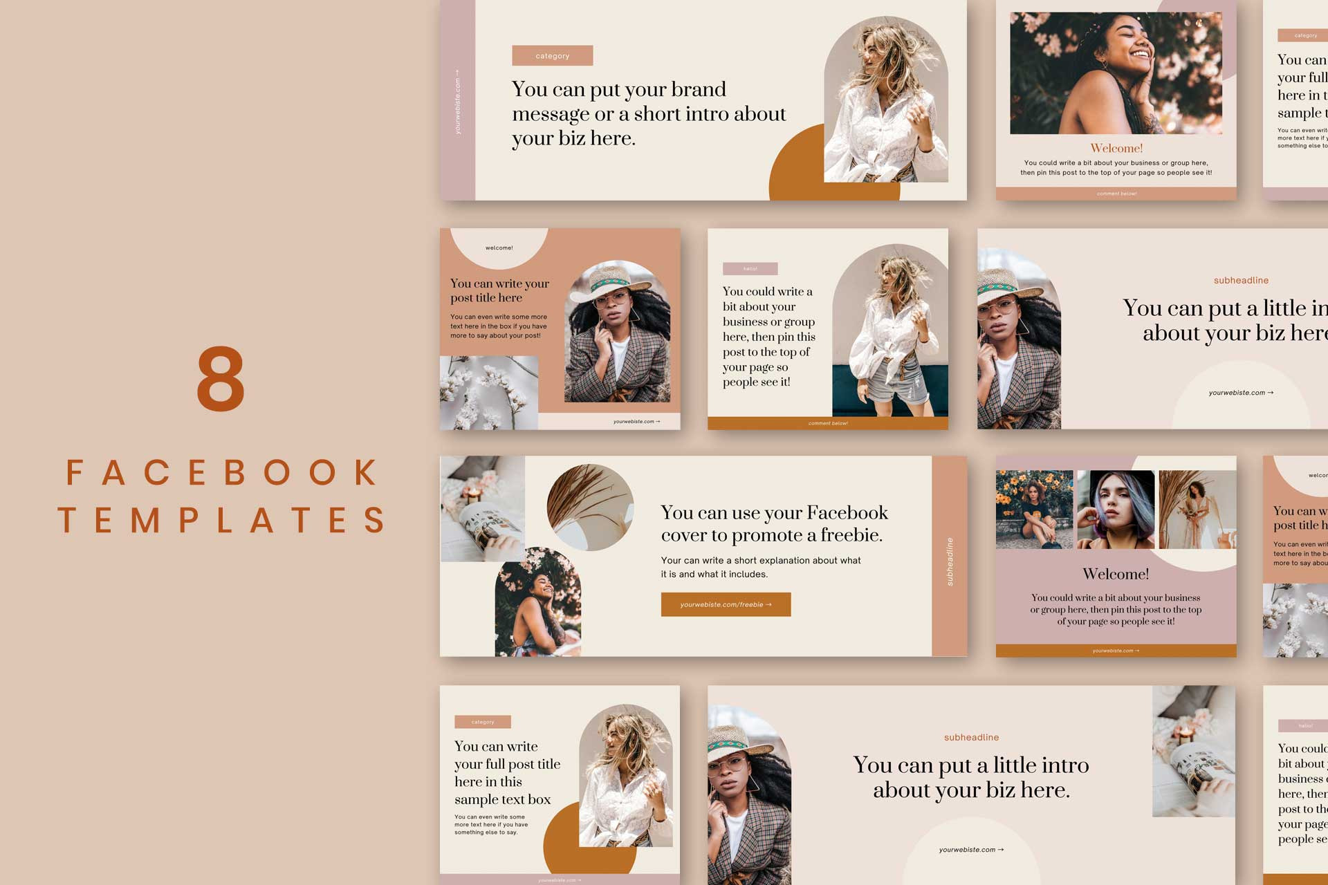 Leon Facebook Templates, a Social Media Template by Big Cat Creative