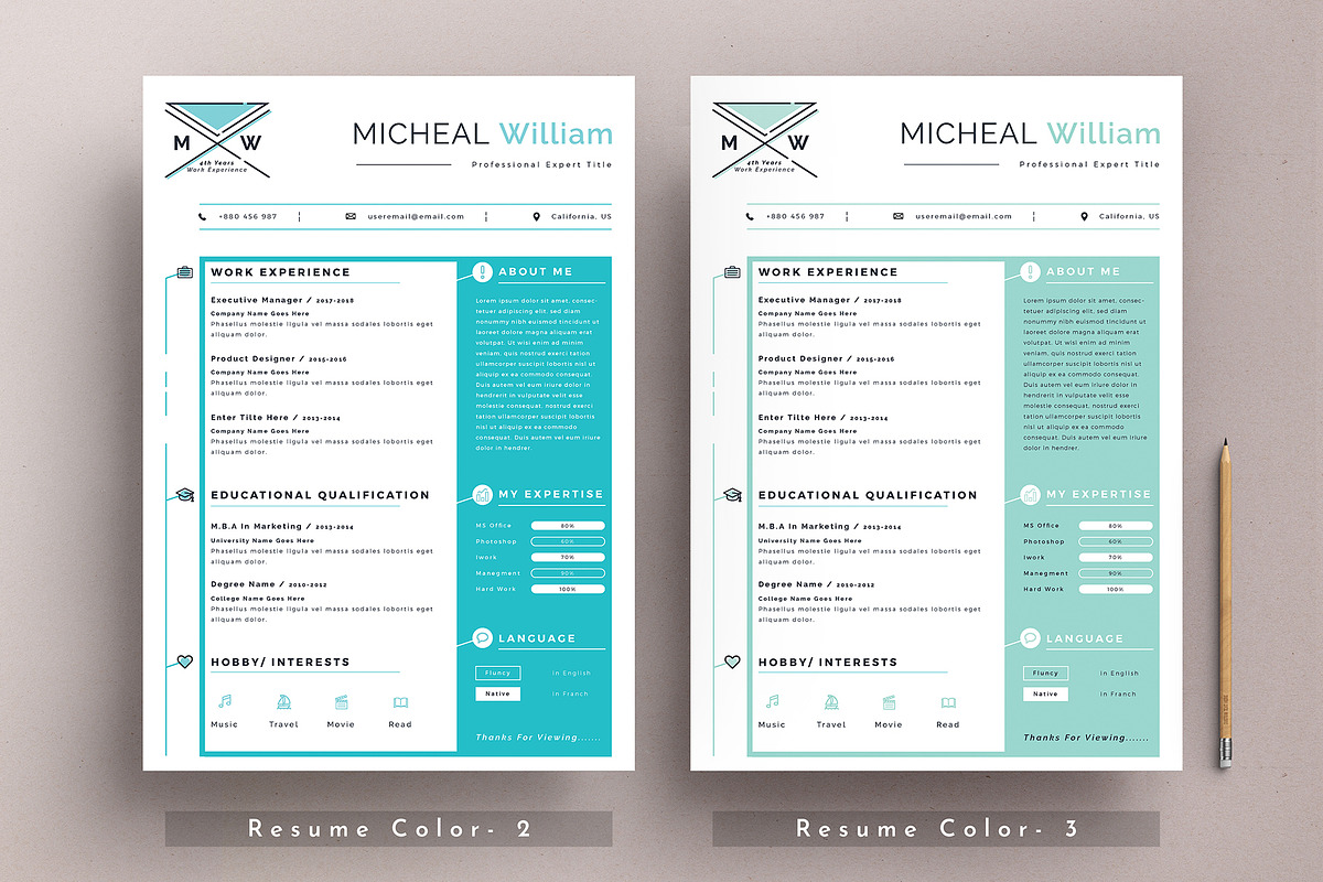 Resume Cv Template Word Apple Pages, a Resume Template by Tbunny (Photo 2 of 5)