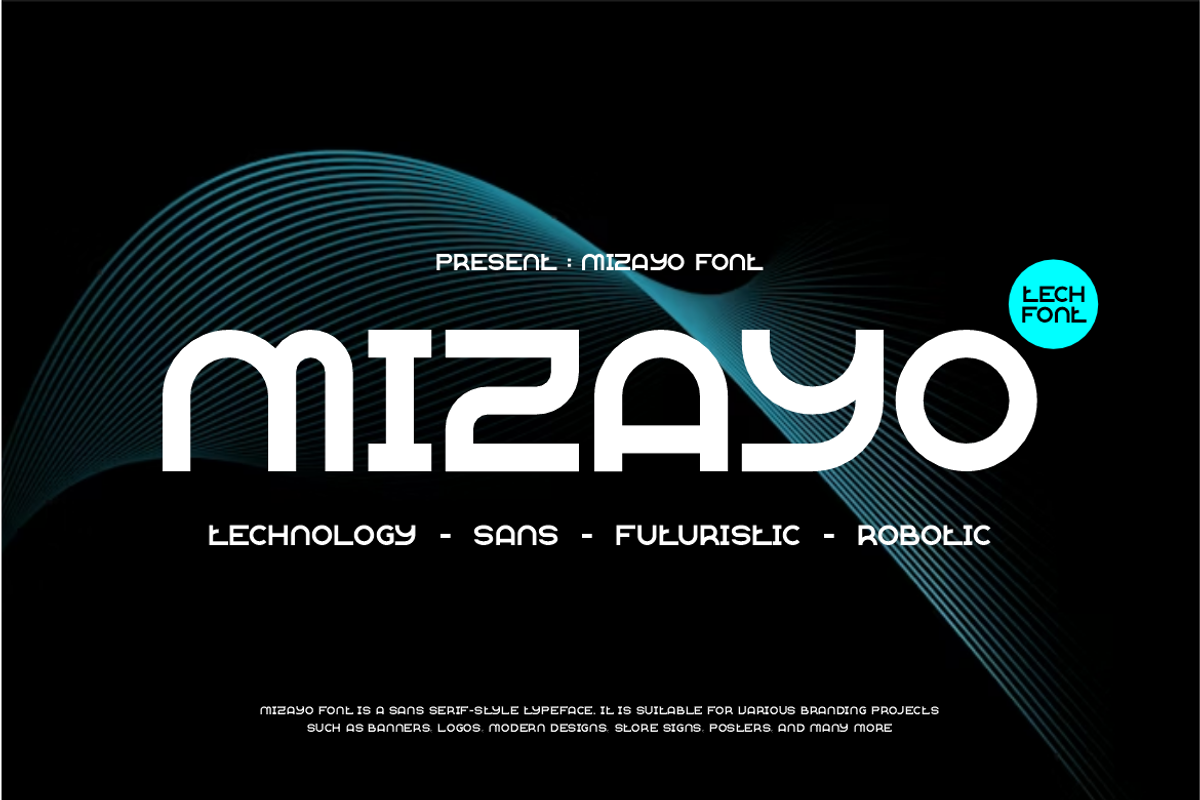 Mizayo - Geometric Font, a Sans Serif Font by QR Design Studio (Photo 1 of 9)