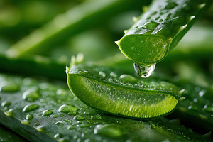 Aloe Vera Plant Leaf Gel Droplet Nat, a Photo by Pixeness Studio