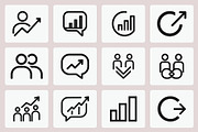 Business Growth Icons, an Outline Icon by Vectorium Studio (Thumbnail 1 of 2)